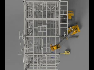 erection of steel construction 3D Model