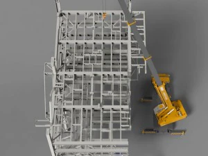 erection of steel construction 3D Model