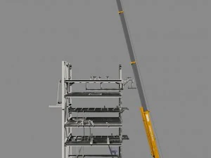 erection of steel construction 3D Model