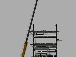 erection of steel construction 3D Model