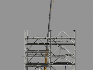 erection of steel construction 3D Model