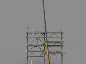 erection of steel construction 3D Model