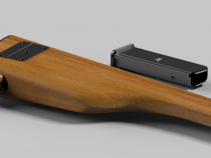 mauser model 712 machine with case 3D 模型