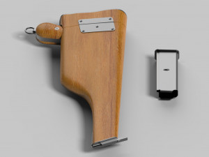 mauser model 712 machine with case 3D 模型