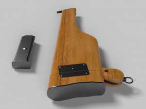mauser model 712 machine with case 3D 模型