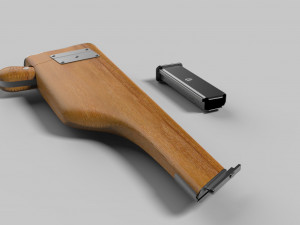 mauser model 712 machine with case Model 3D