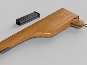 mauser model 712 machine with case 3D 模型
