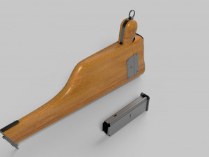 mauser model 712 machine with case 3D 模型