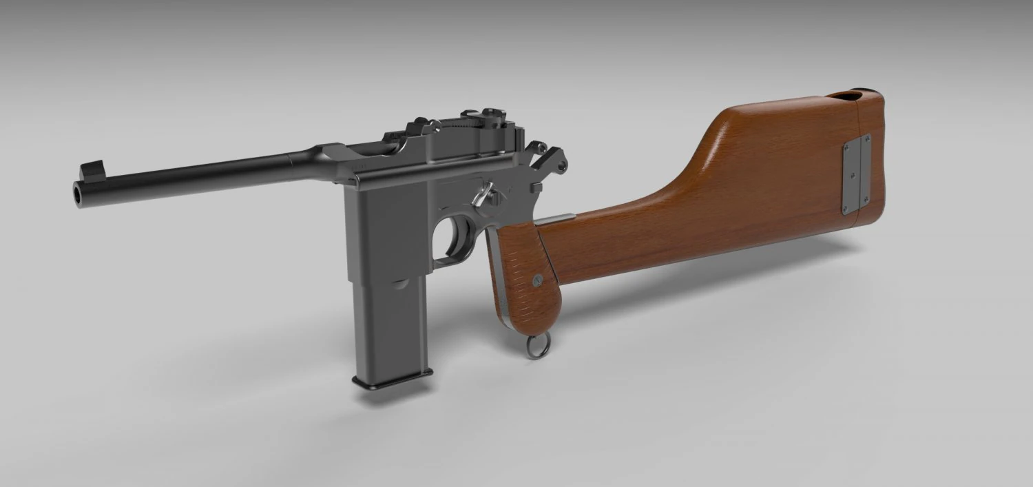 mauser model 712 machine with case 3D Model .c4d .max .obj .3ds .fbx .stl .blend