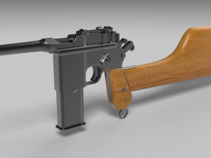 mauser model 712 machine with case 3D Model
