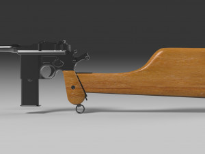 mauser model 712 machine with case 3D Model