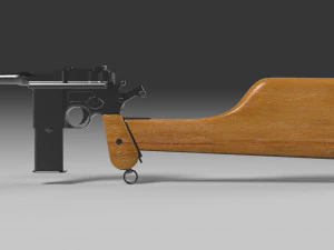 mauser model 712 machine with case 3D Model