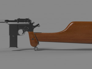 mauser model 712 machine with case 3D Model