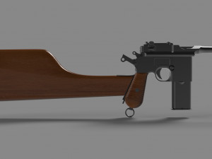 mauser model 712 machine with case 3D Model
