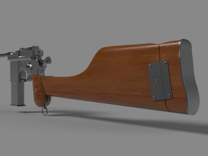mauser model 712 machine with case 3D Model