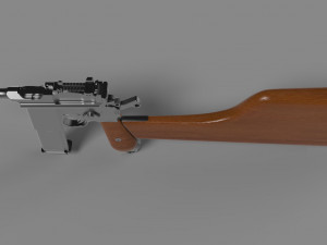 mauser model 712 machine with case 3D Model