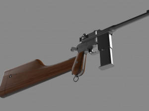 mauser model 712 machine with case 3D Model