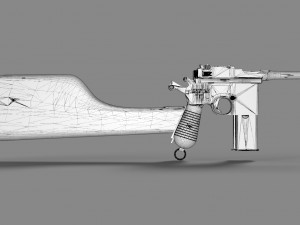 mauser model 712 machine with case 3D Model