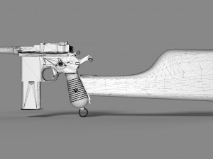 mauser model 712 machine with case 3D Model