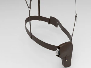 millitary belt with and holster 3D Model