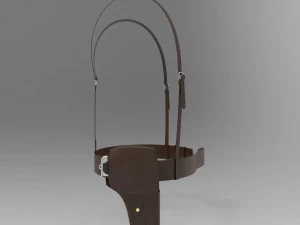 millitary belt with and holster 3D Model
