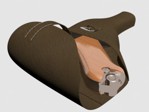 luger p08 wih holster 3D Модель