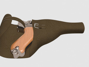 luger p08 wih holster 3D Модель