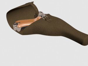 luger p08 wih holster 3D Модель