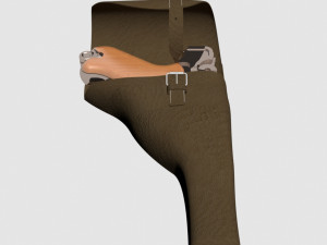luger p08 wih holster 3D Модель