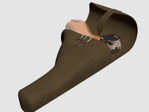 luger p08 wih holster 3D Модель