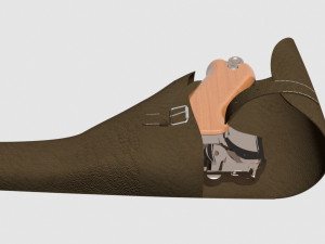 luger p08 wih holster 3D Модель