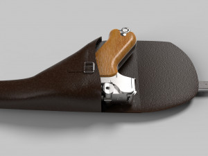 luger p08 wih holster 3D Модель