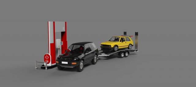 gas station 3D-Modell .c4d .max .obj .3ds .fbx .stl .blend 