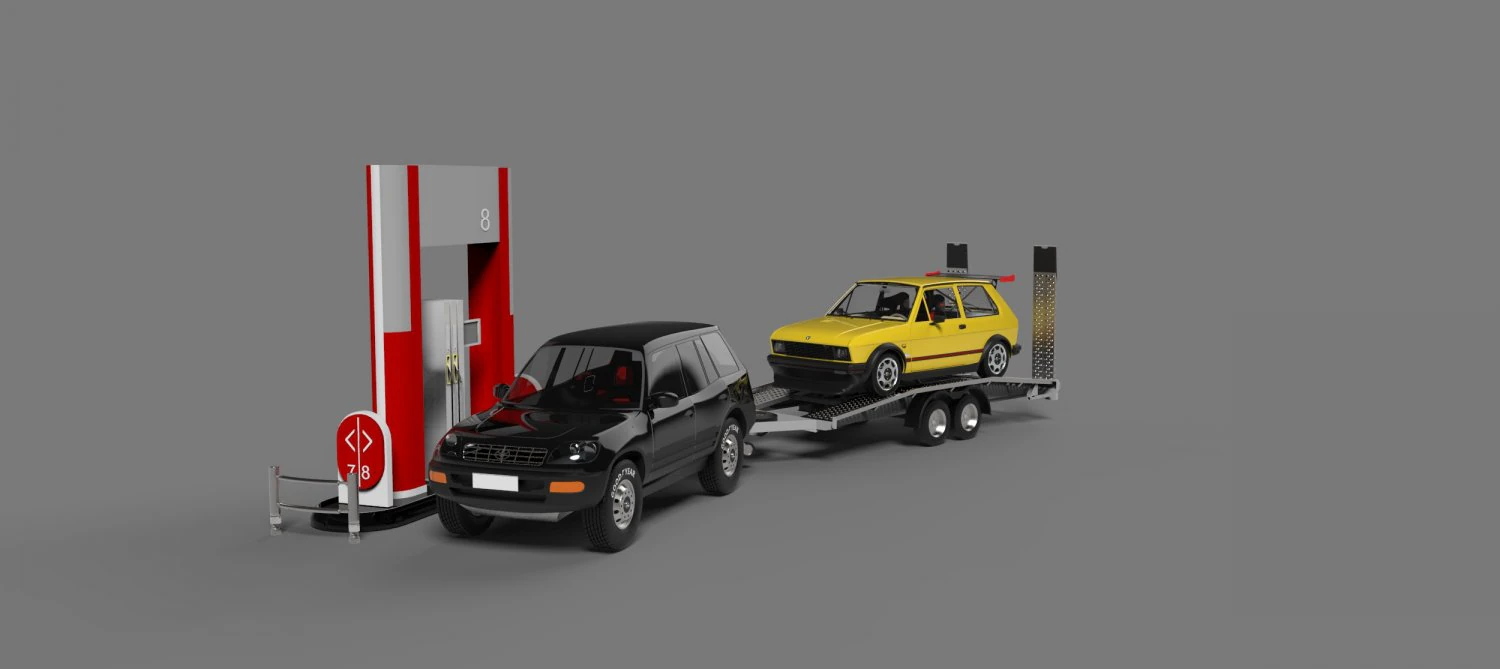 gas station 3D Model .c4d .max .obj .3ds .fbx .stl .blend 