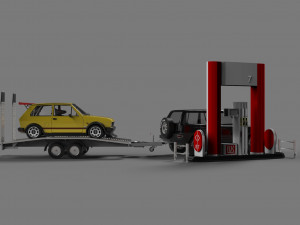 gas station 3D-Modell