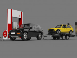 gas station 3D-Modell