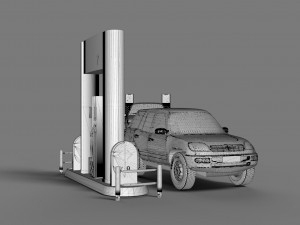 gas station 3D-Modell