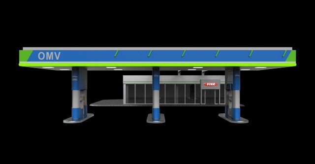 gas station 3D मॉडल .c4d .max .obj .3ds .fbx .stl .blend 