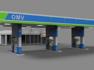 gas station 3D मॉडल