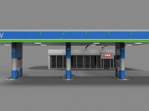 gas station 3D मॉडल