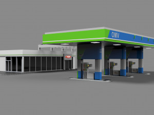 gas station 3D मॉडल