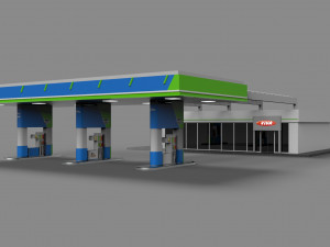 gas station 3D मॉडल