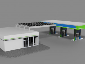 gas station 3D मॉडल