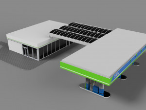 gas station 3D मॉडल