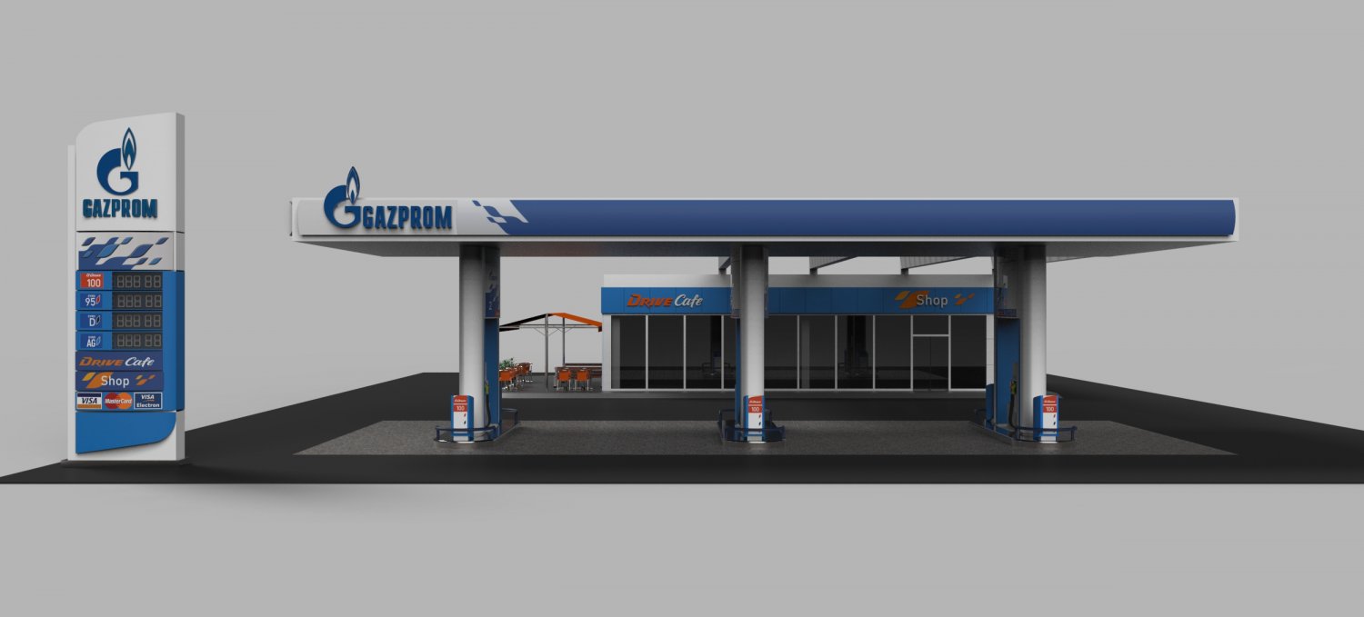 Gas Station 3d Model In Buildings 3dexport