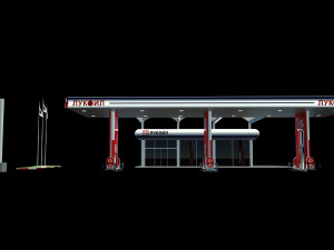 gas station Model 3D