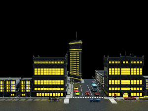 city block Model 3D