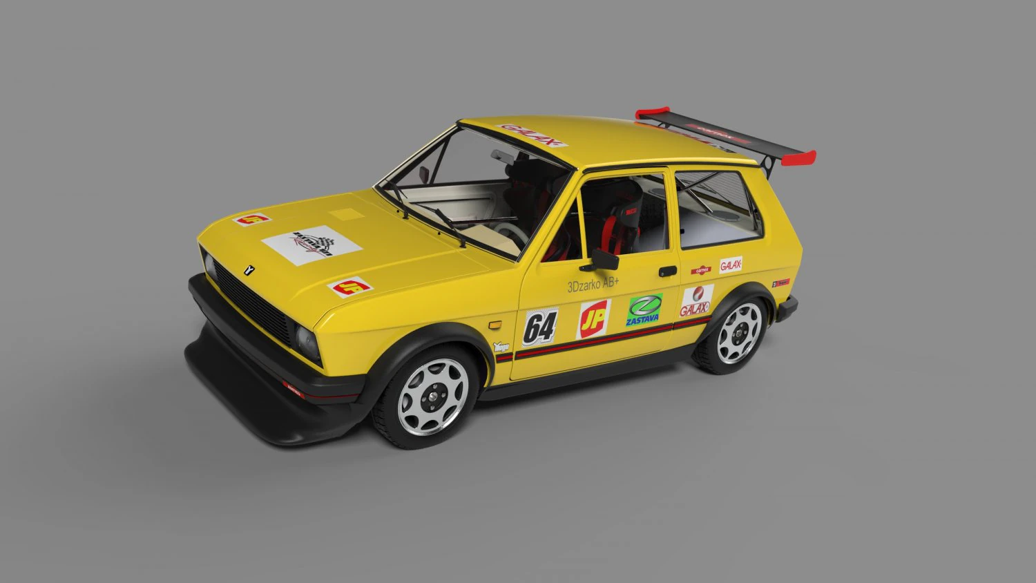 yugo koral 55 racing 3D Model .c4d .max .obj .3ds .fbx .stl .blend 