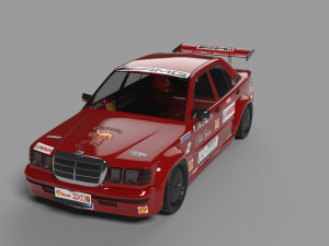 mercedes benz 190e 1990 racing Model 3D