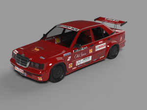 mercedes benz 190e 1990 racing Modello 3D